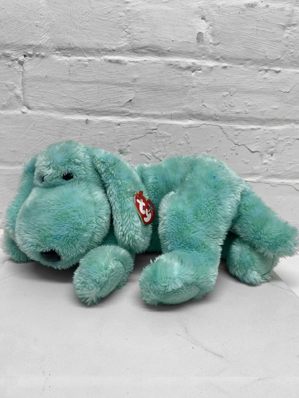 TY 2002 DIDDLEY the GREEN DOG BEANIE BUDDY with TAGS